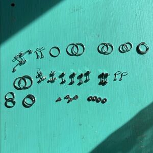 Lot of earrings , studs , nose studs , hoops    Ear Stack